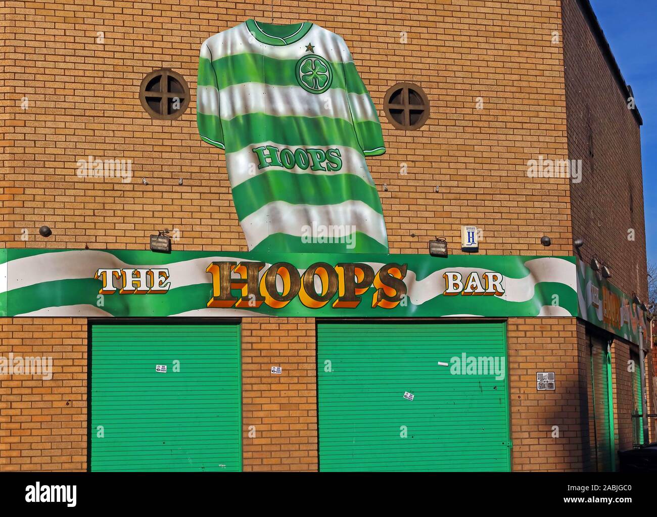 The Hoops bar,Celtic bar,Glasgow East End, Barras area, 242 Gallowgate, Glasgow,Scotland, G1 5DX Stock Photo