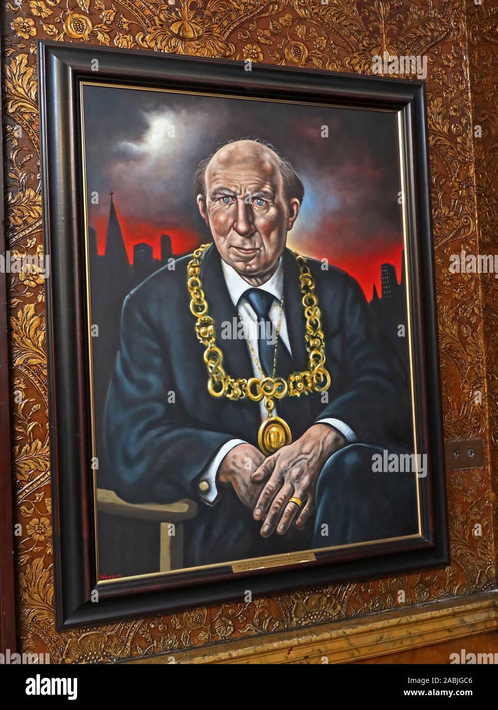 Lord Provost Portrait Gallery, Pat Lally, Glasgow City Chambers, George Square, Glasgow, Scotland, G2 1AL, Feb 1926 – 8 June 2018 Stock Photo