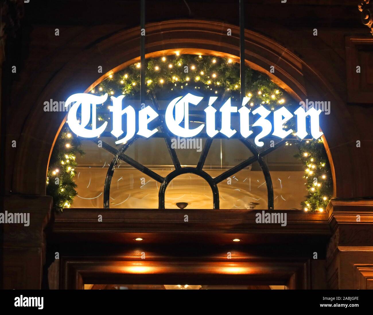 The Citizen,bar and dining,old offices of the Glasgow Evening Citizen Newspaper,24 St Vincent Place, Glasgow, Scotland,UK, G1 2EU Stock Photo