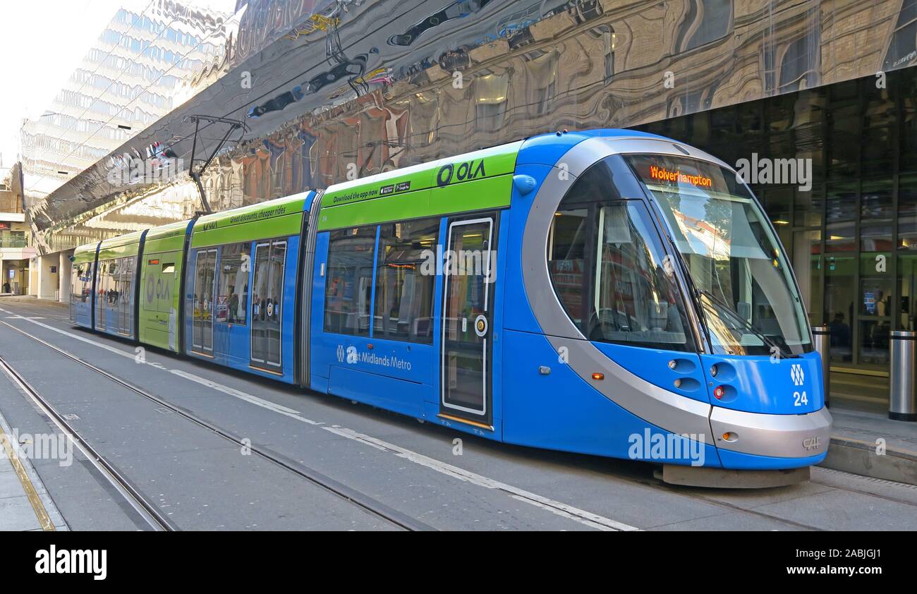 West Midlands, Metro tram, New Street,Birmingham, West Midlands, England,UK, B2 4QA Stock Photo