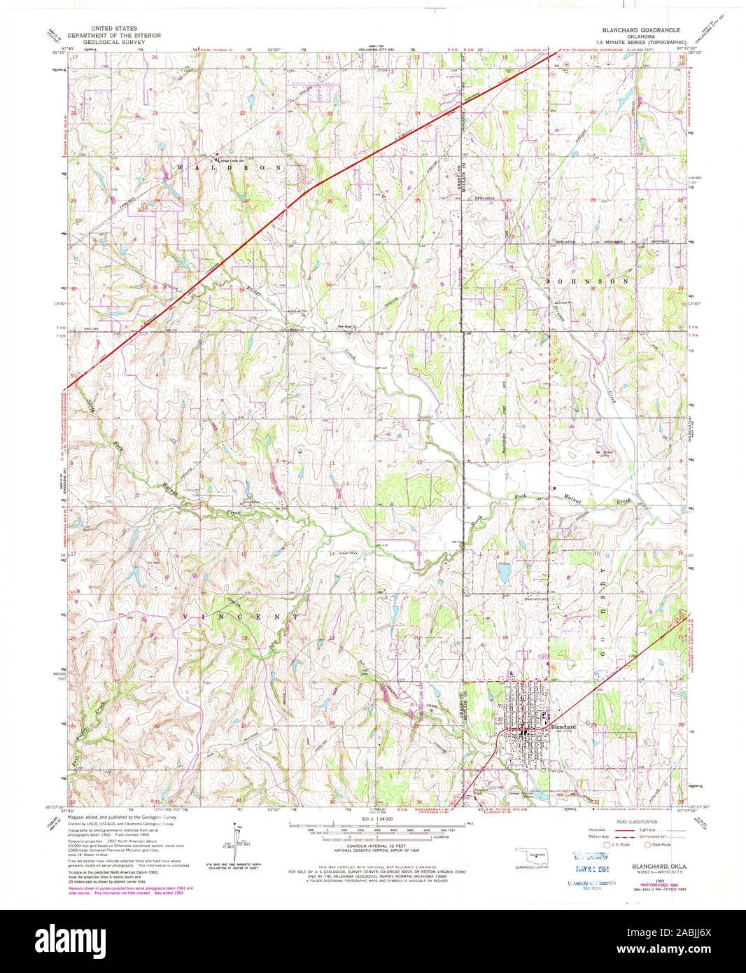 Map of blanchard oklahoma hires stock photography and images Alamy