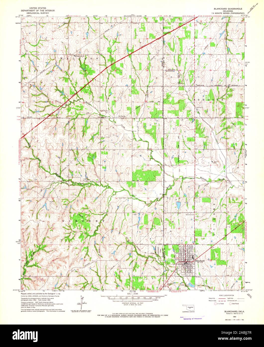 Map of blanchard oklahoma hires stock photography and images Alamy