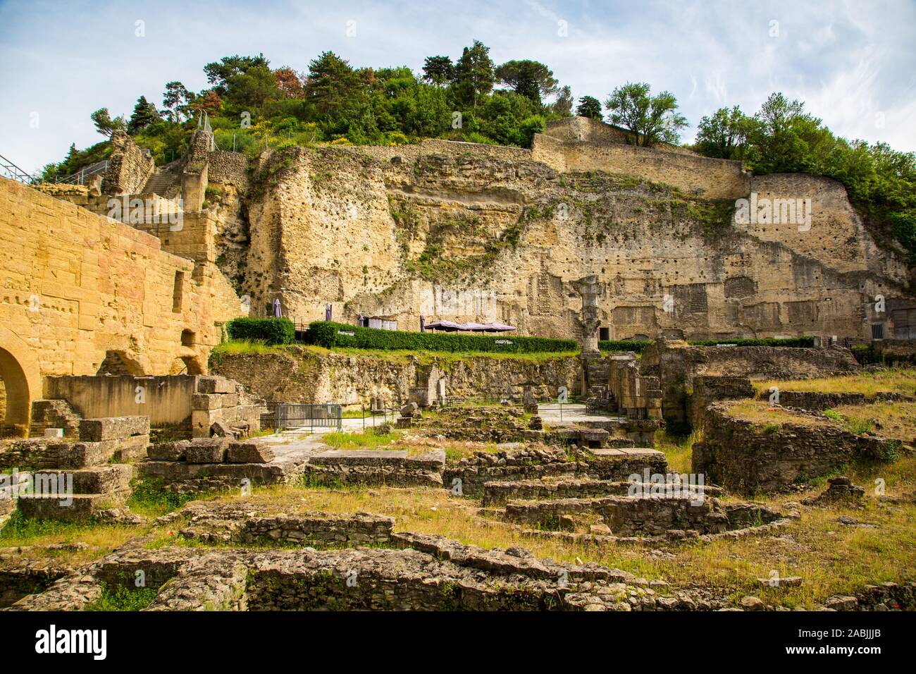 The Roman Theatre of Orange is a reminder of the Roman Empire's time in France Stock Photo