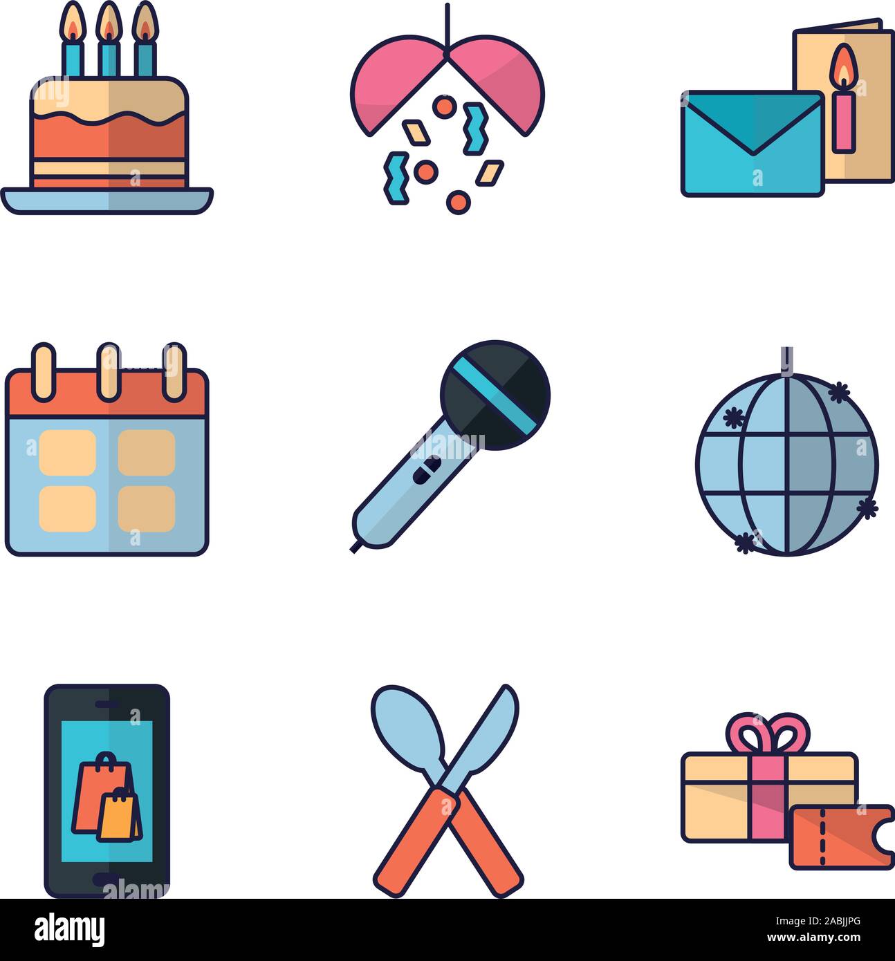 Isolated party icon set vector design Stock Vector