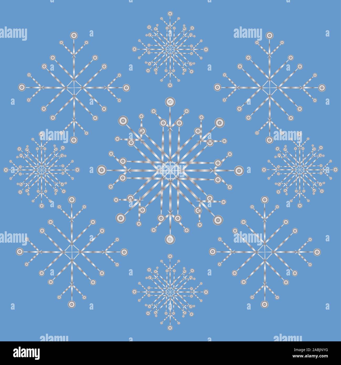 Illustration of white snowflakes on blue background Stock Vector Image ...