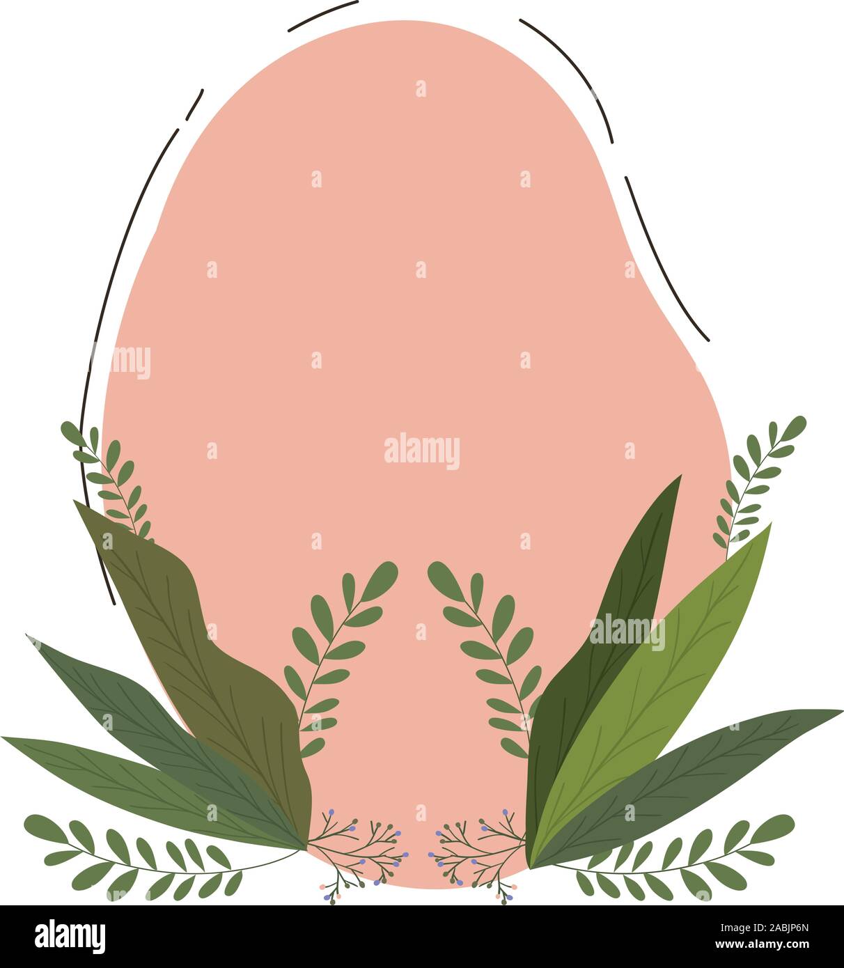 Isolated leaves and label vector design Stock Vector Image & Art - Alamy
