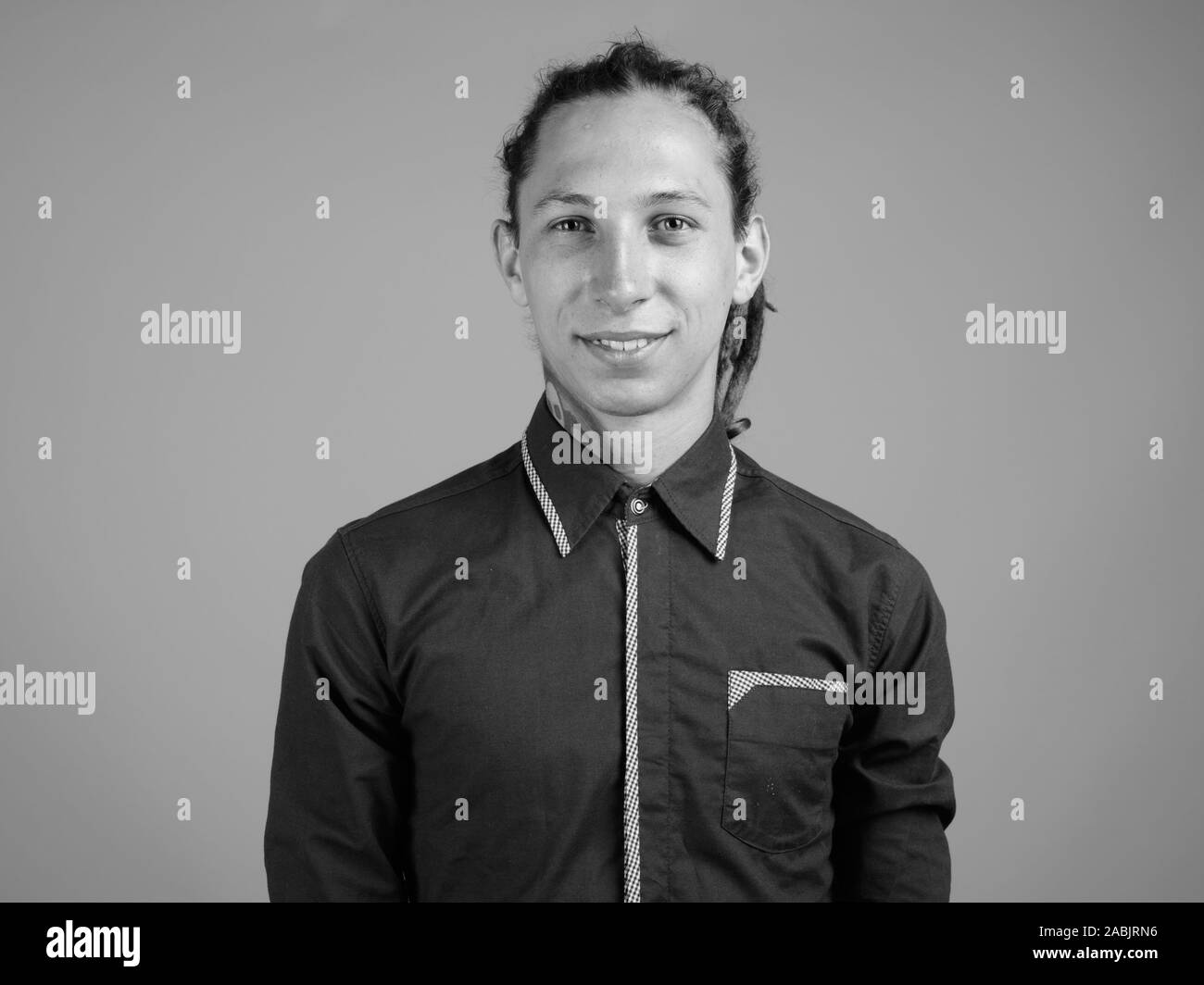 Young Man With Dreadlocks In Black And White Stock Photo Alamy