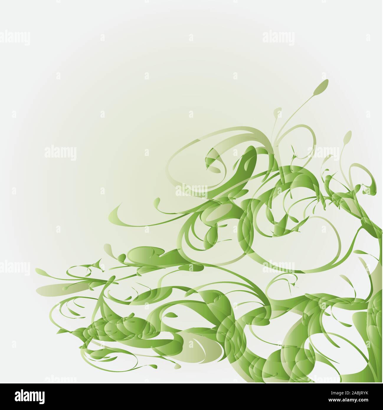 Illustration of abstract green floral ornament background Stock Vector