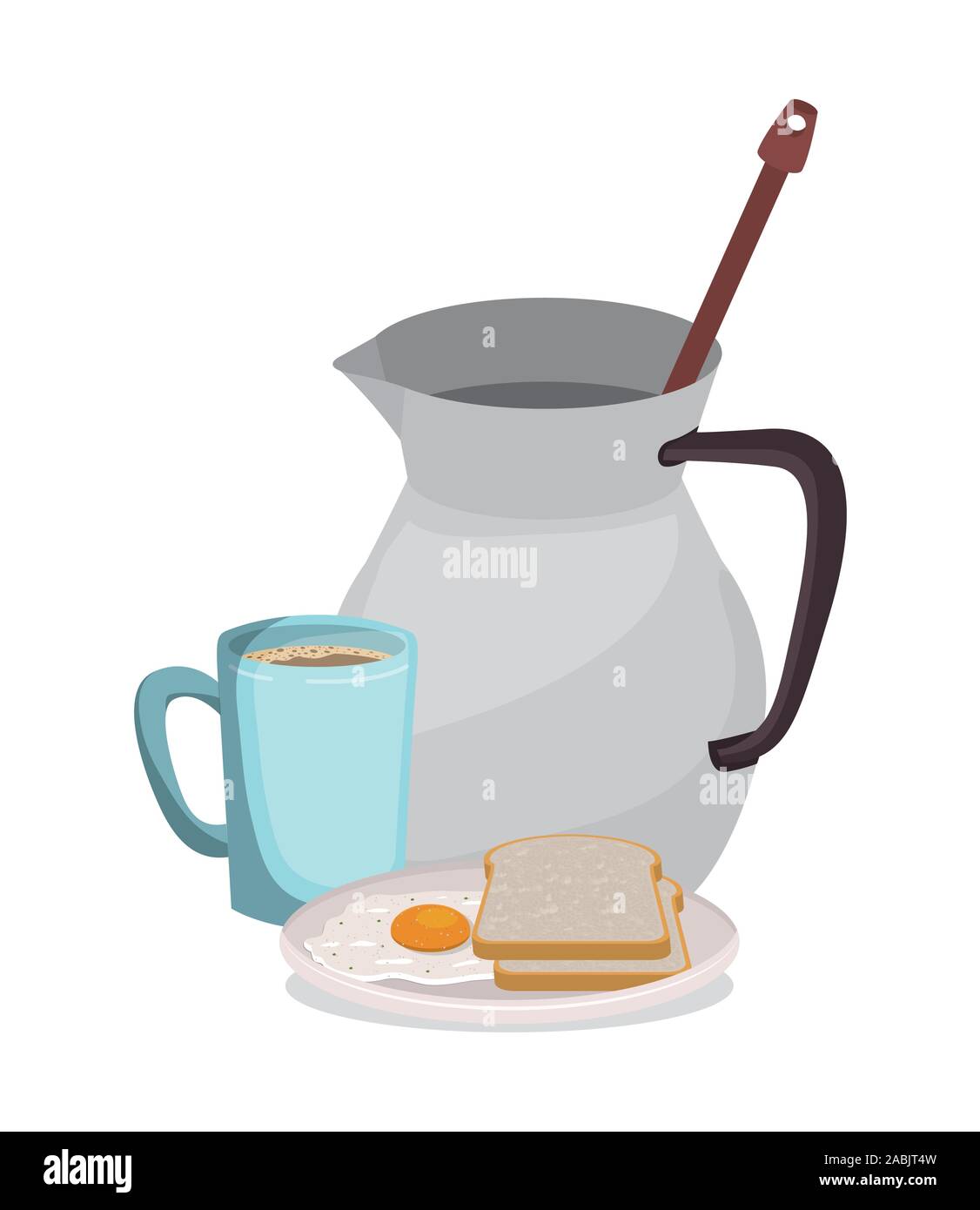 delicious breakfast egg and breads vector design Stock Vector