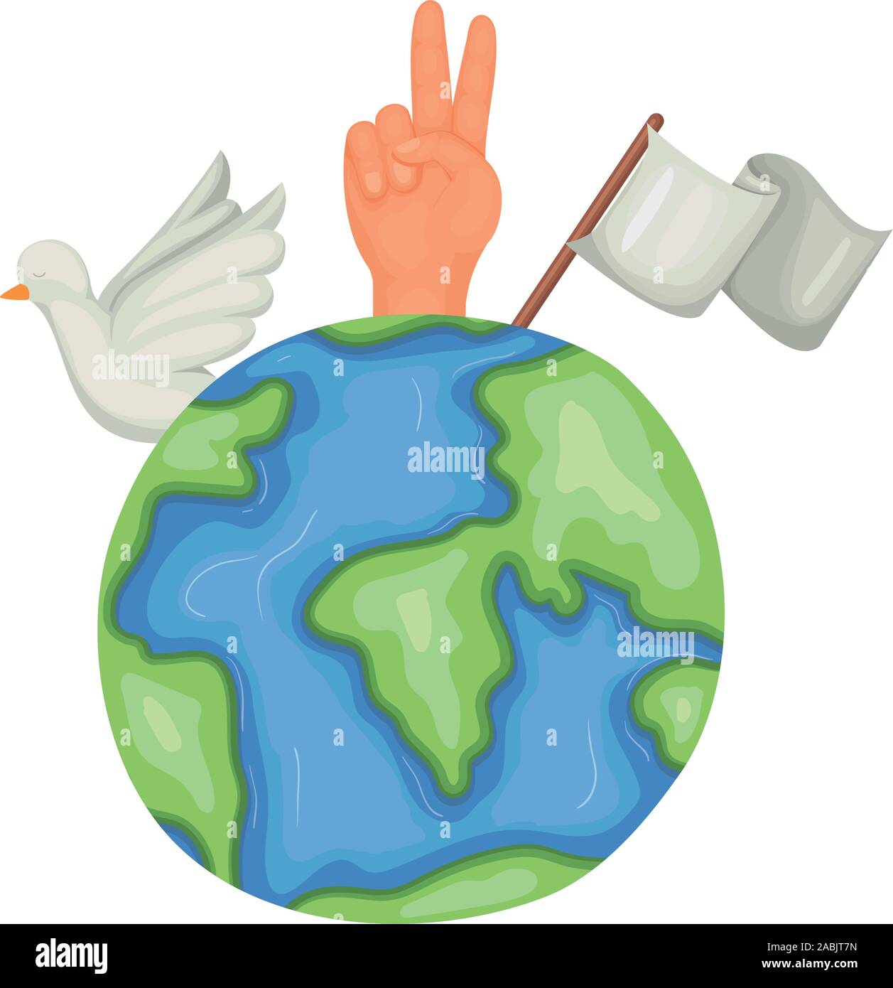Hand and planet of human rights concept vector design Stock Vector ...