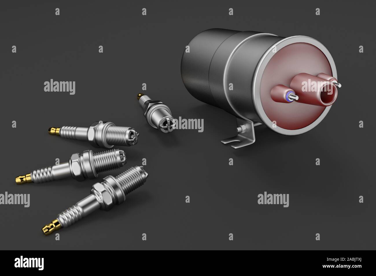 Igniter coil, Ignition and glowplug system. Igniter coil on black