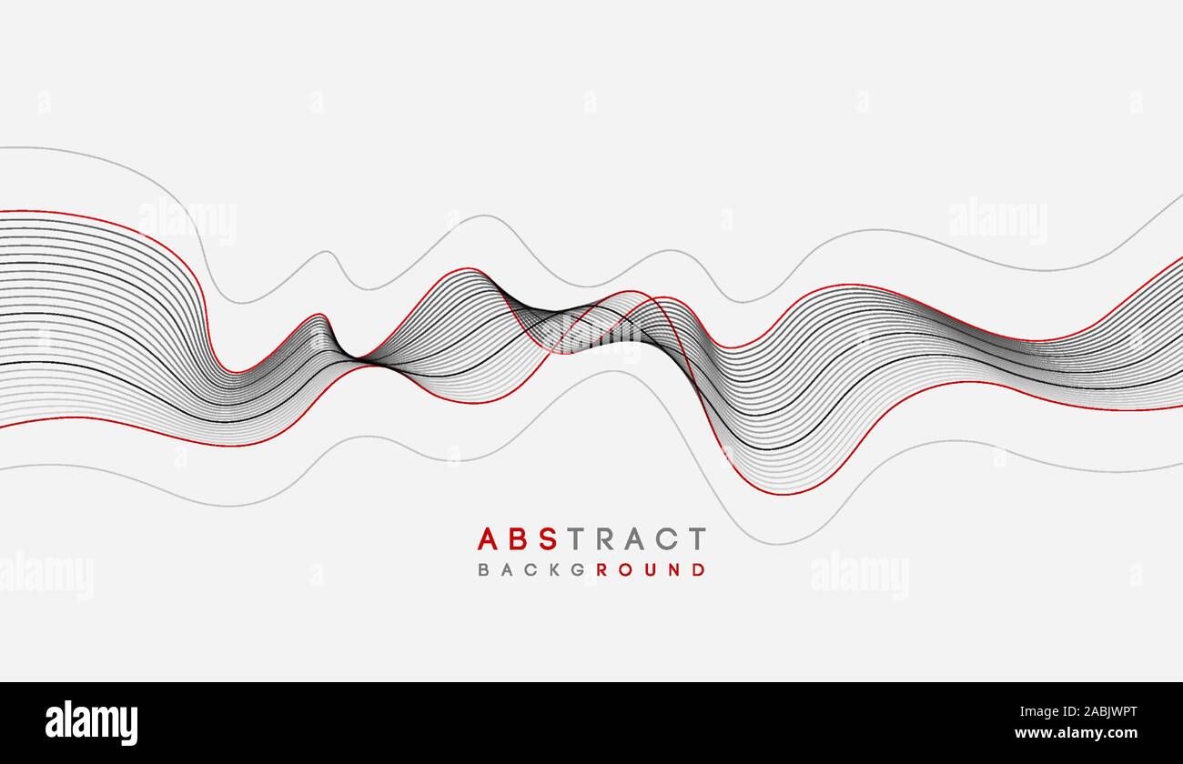 Abstract vector background, black wave for design brochure, website, flyer. Stock Vector