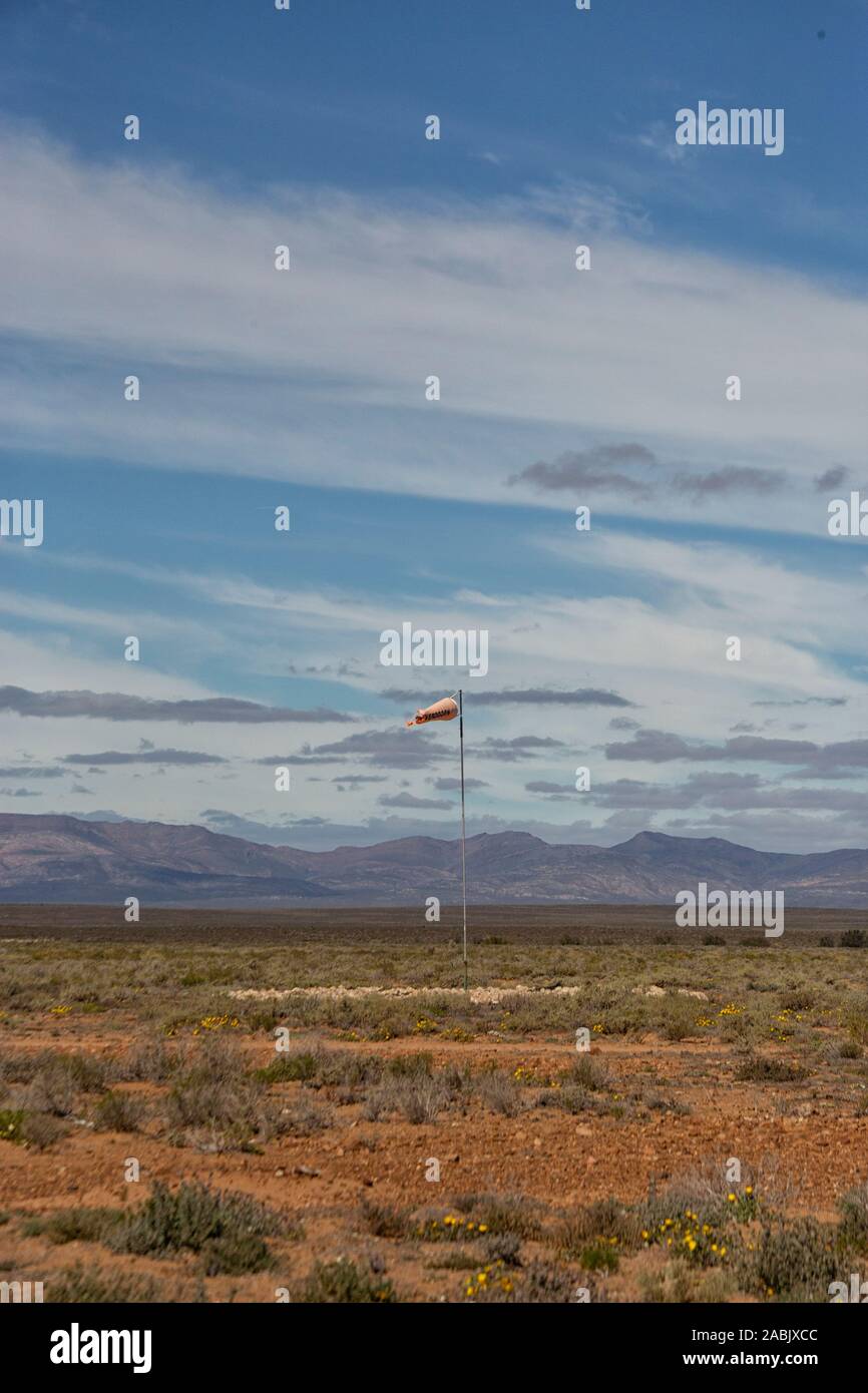 Helicopter pad in the Karoo desert near Inverdoorn Game park in South Africa Stock Photo