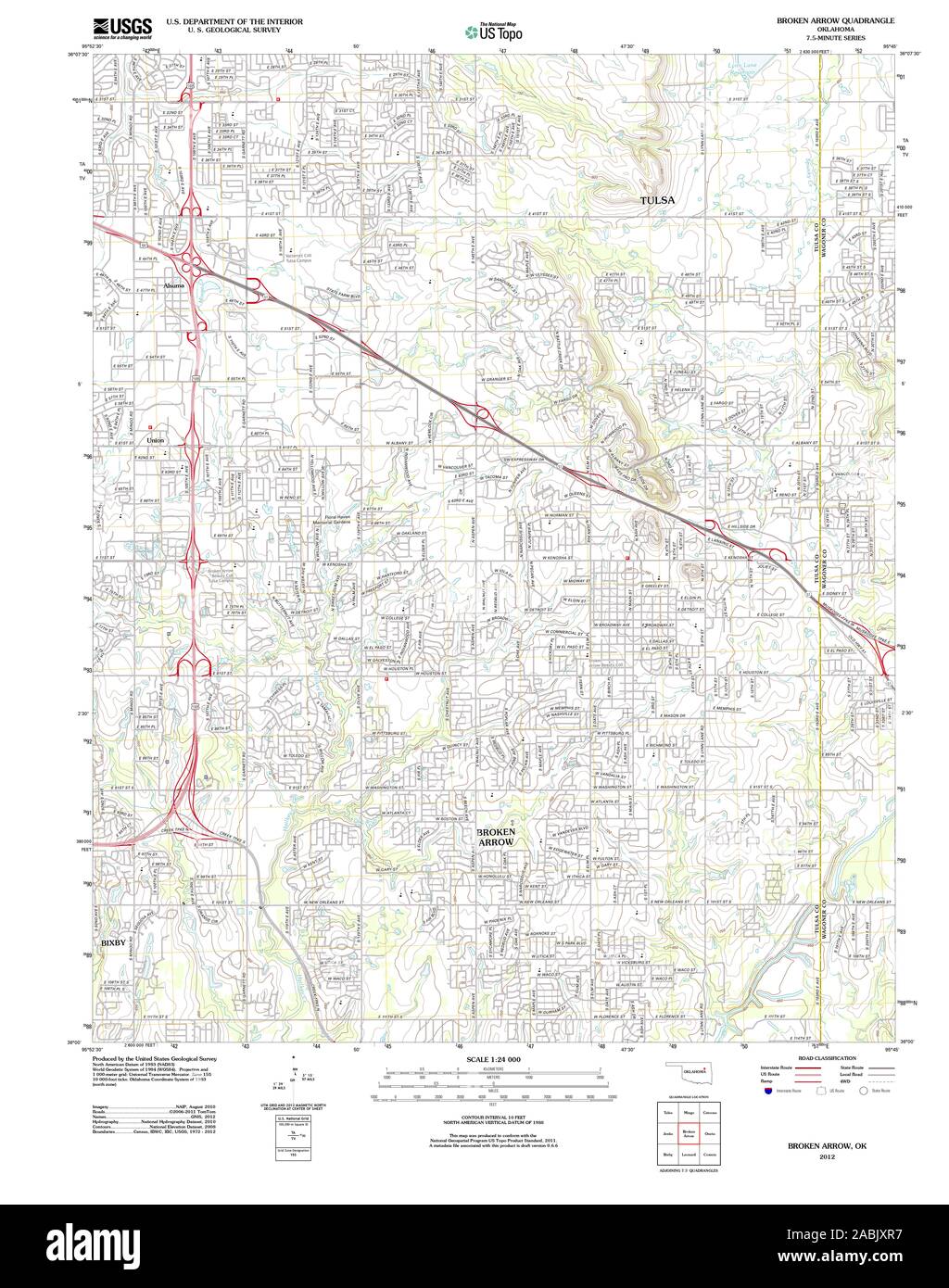 Map of broken arrow oklahoma Cut Out Stock Images & Pictures Alamy