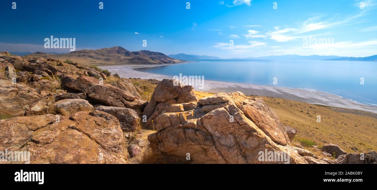 Antelope Island, the largest of ten islands within the Great Salt Lake ...