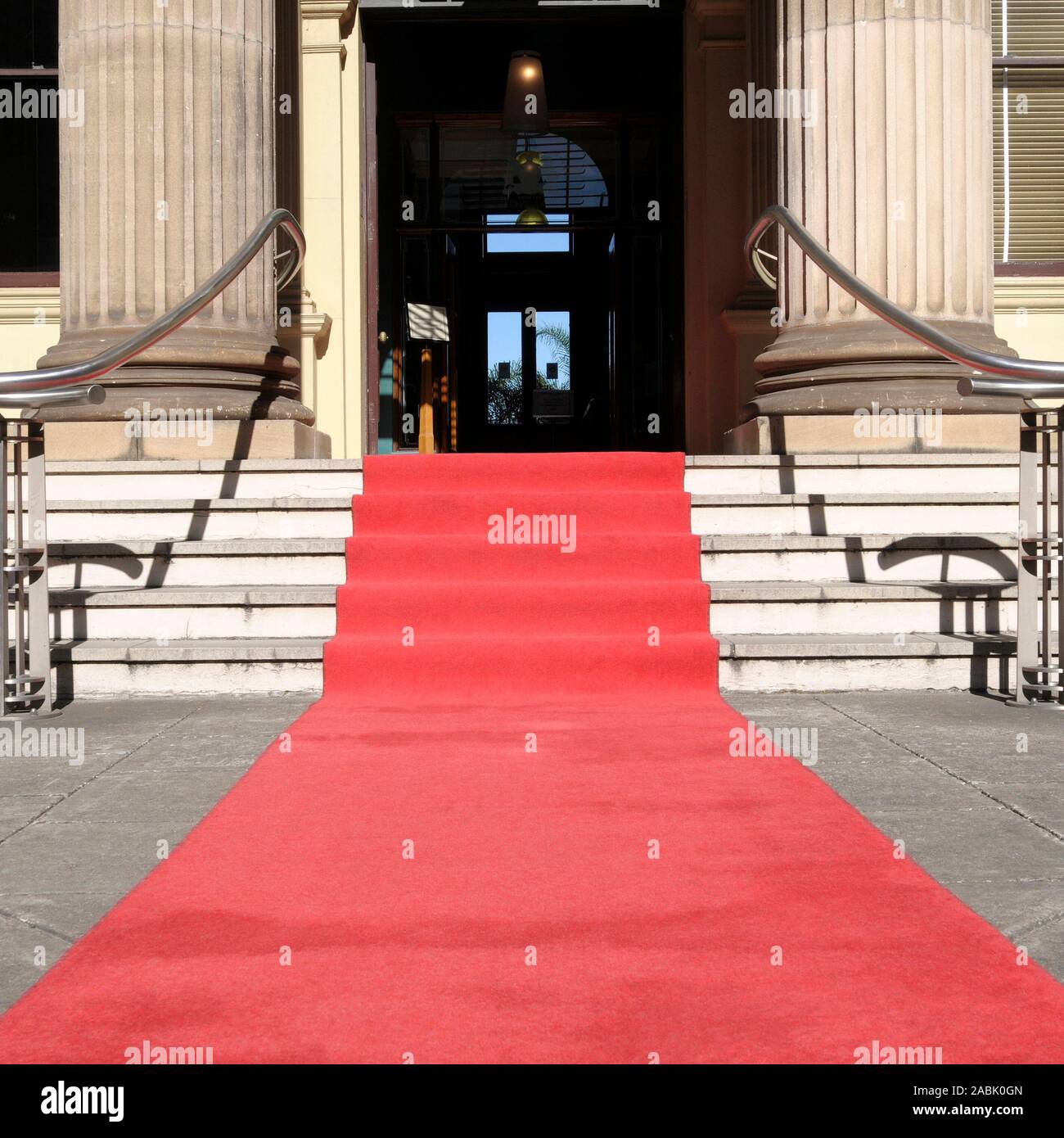 Red carpet theater entrance Stock Photo Alamy