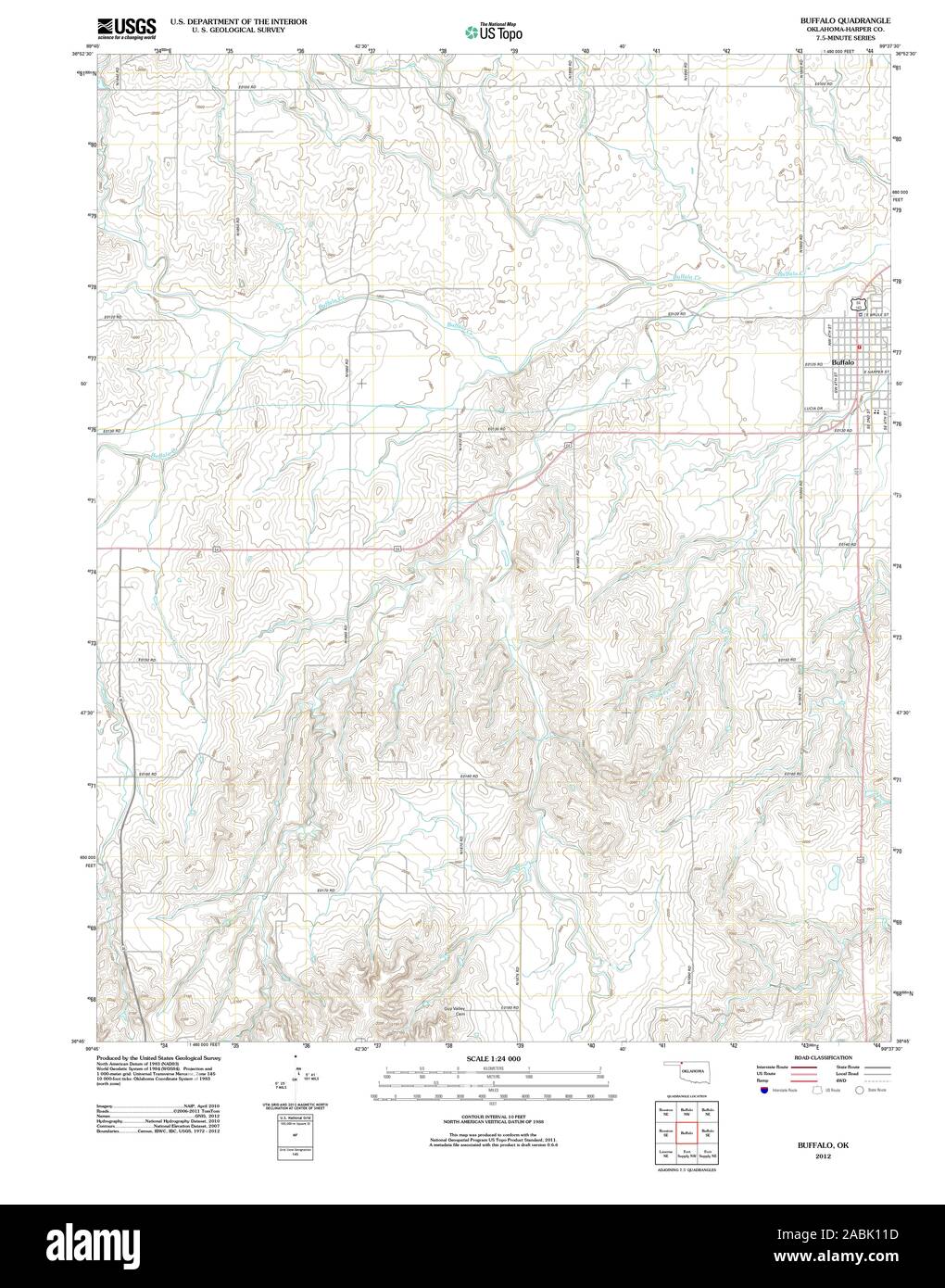 Map of buffalo oklahoma Cut Out Stock Images & Pictures Alamy