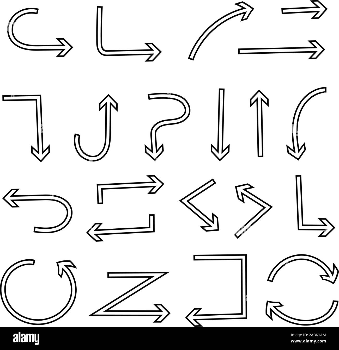 Black arrows set Stock Vector Image & Art - Alamy