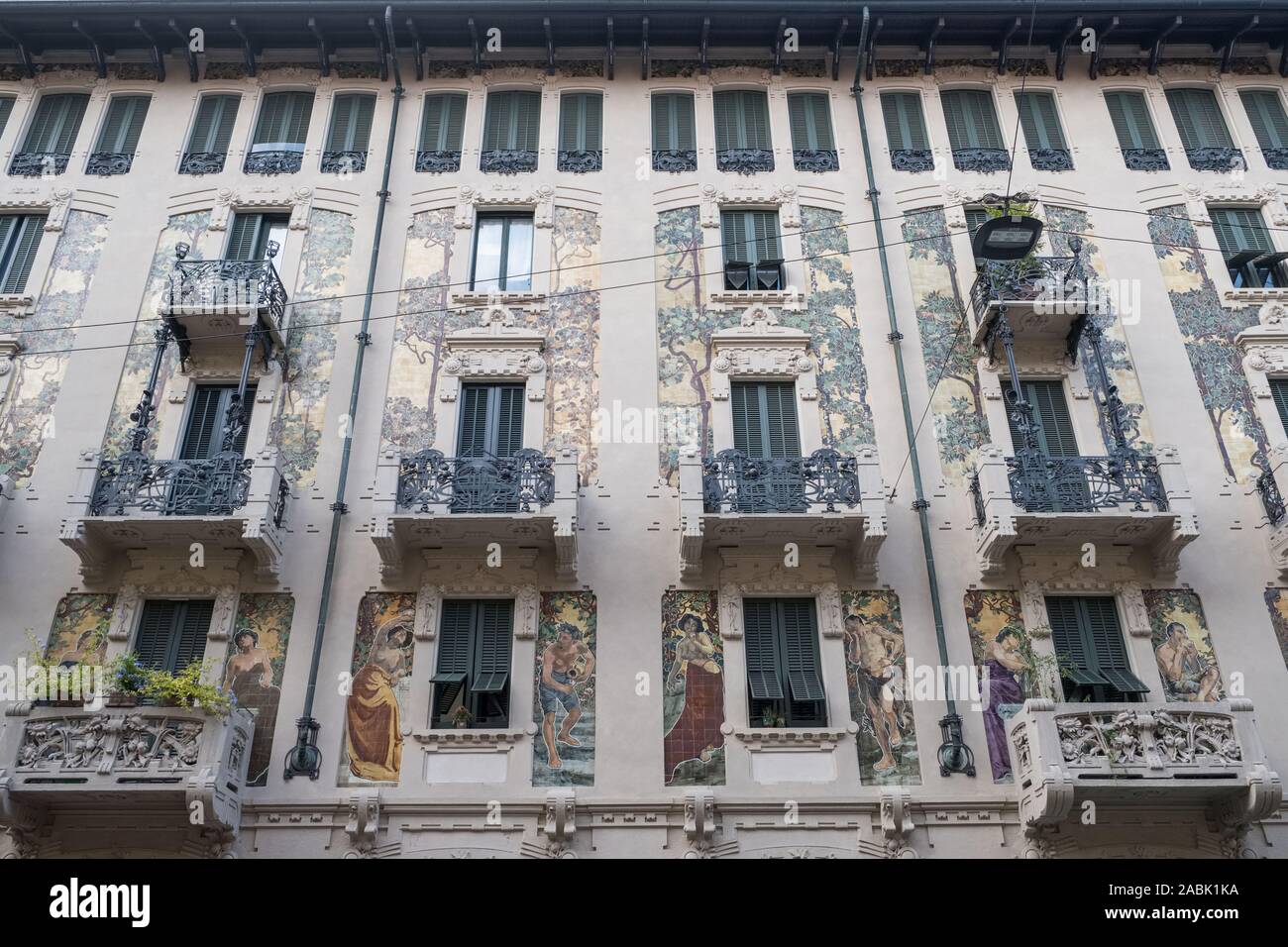 Italy, Milan: Casa Galimberti, Art Nouveau-style building (Stile Liberty in Italian) Stock Photo