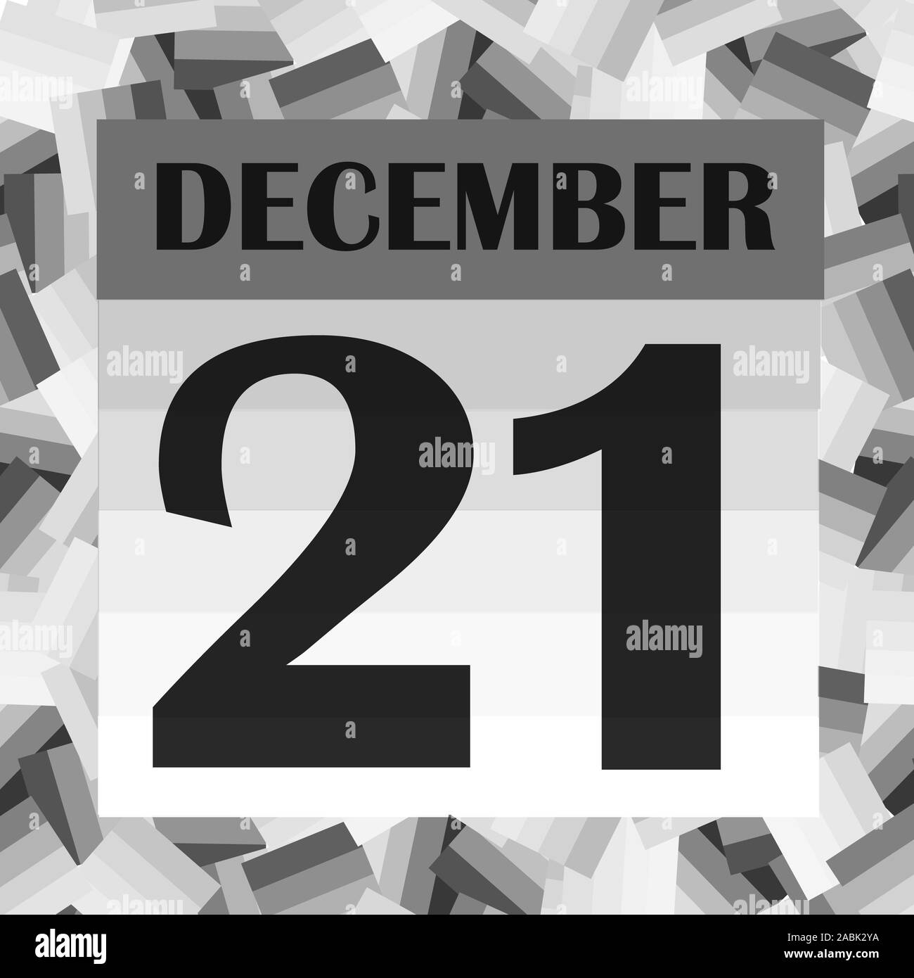 December 21 icon. For planning important day. Banner for holidays and  special days. Twenty-first december icon. Illustration in black and white  colors Stock Photo - Alamy
