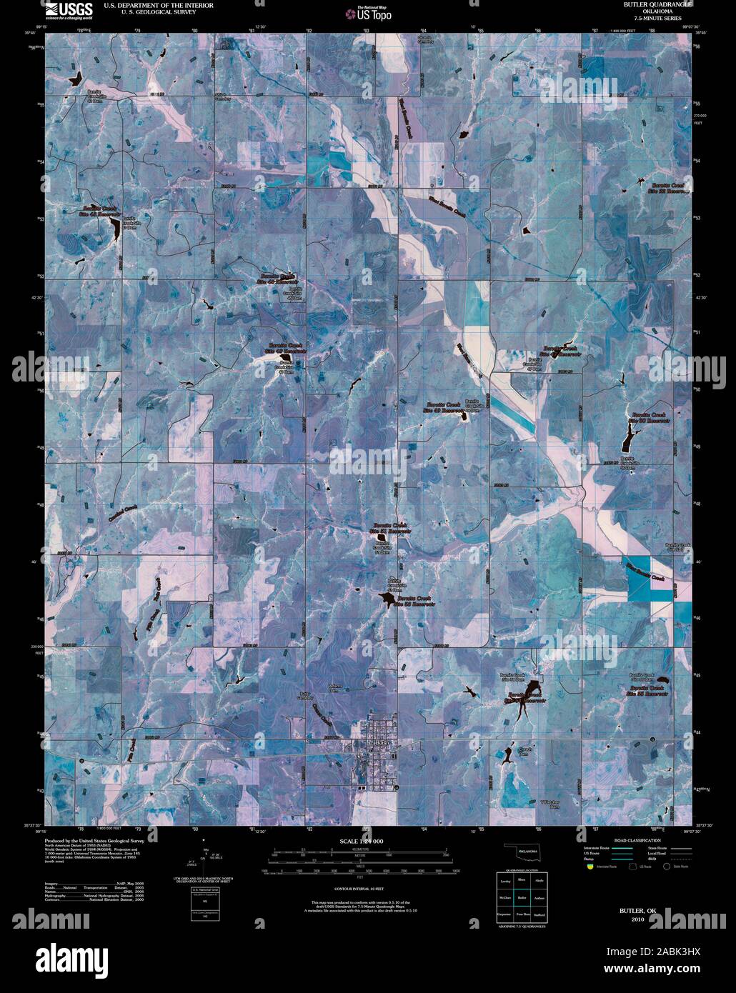 Map of butler oklahoma hires stock photography and images Alamy