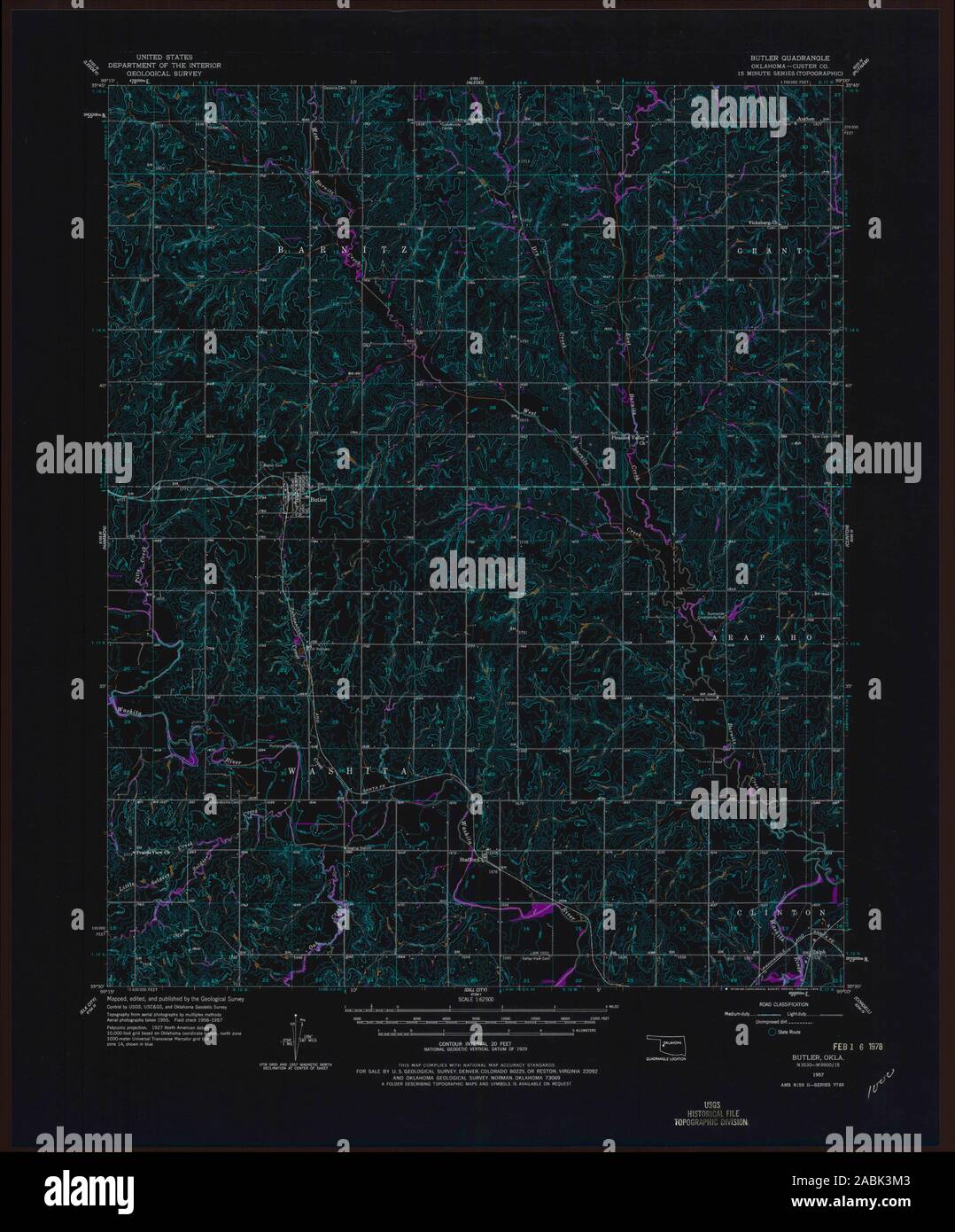 Map of butler oklahoma hires stock photography and images Alamy