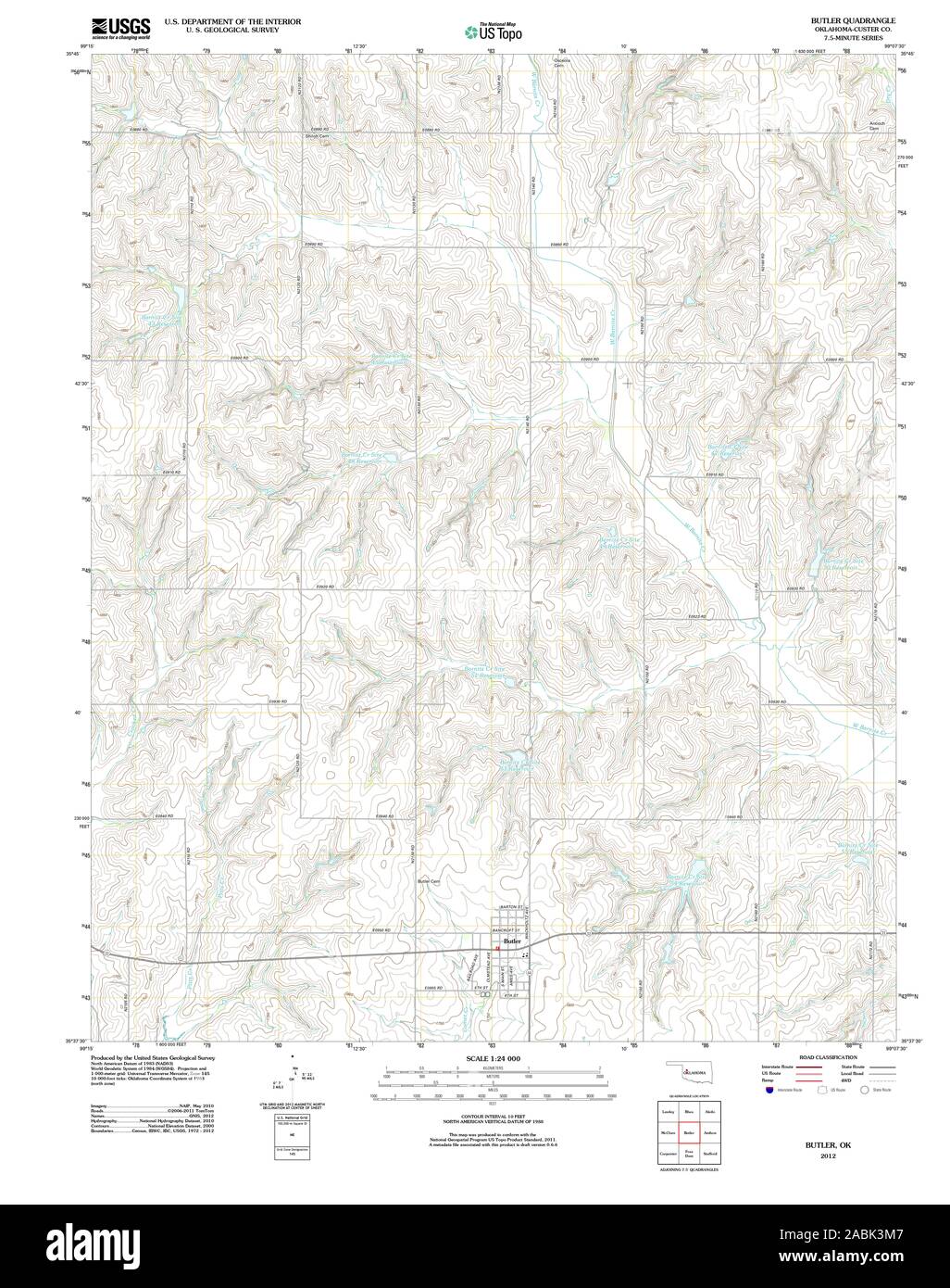Map of butler oklahoma hires stock photography and images Alamy