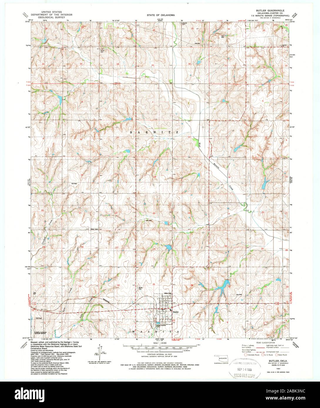 Map of butler oklahoma hires stock photography and images Alamy