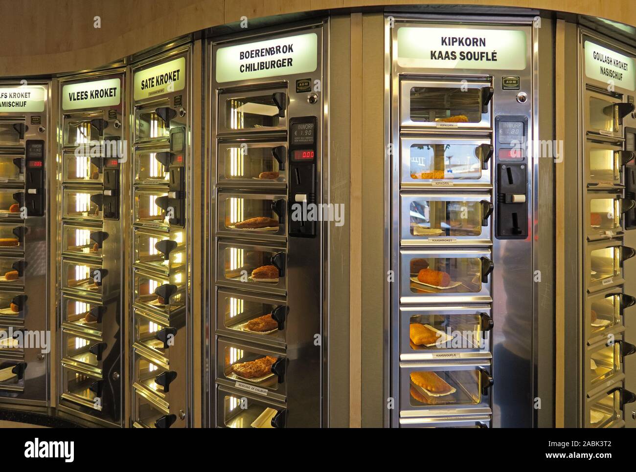 winschoten, netherlands - 2019.11.23: typical dutch automated warm food  vending machine at automatiek speciaal on venne Stock Photo - Alamy