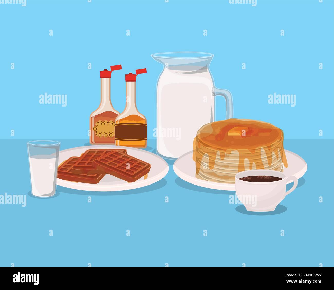 Breakfast Waffles And Pancakes Vector Design Stock Vector Image Art Alamy Breakfast Waffles And Pancakes Vector Design Stock Vector Image Art Alamy