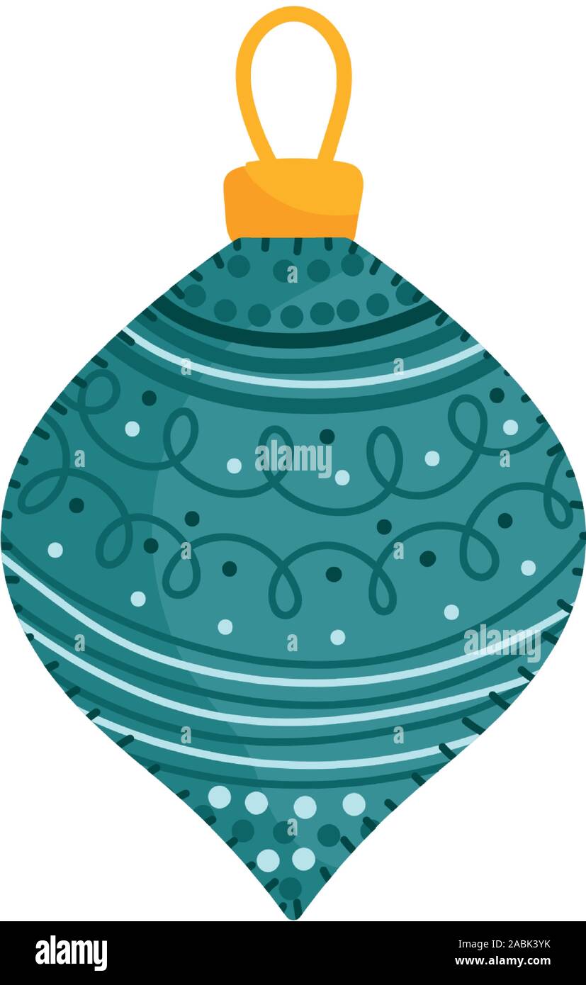 merry christmas celebration decorative green ball vector illustration ...
