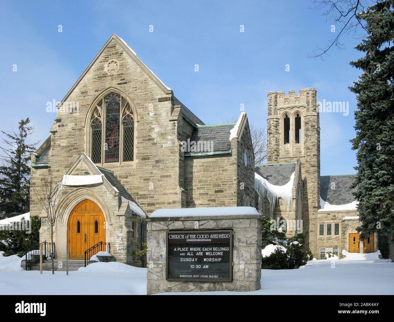 Swedenborgian Church of the Good Shepherd in the town of Kitchener, Ontario, Canada Stock Photo