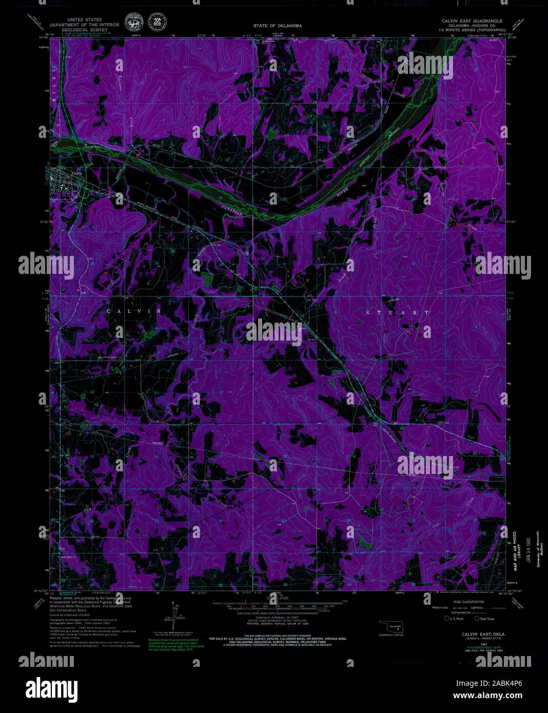 Map of calvin oklahoma hires stock photography and images Alamy