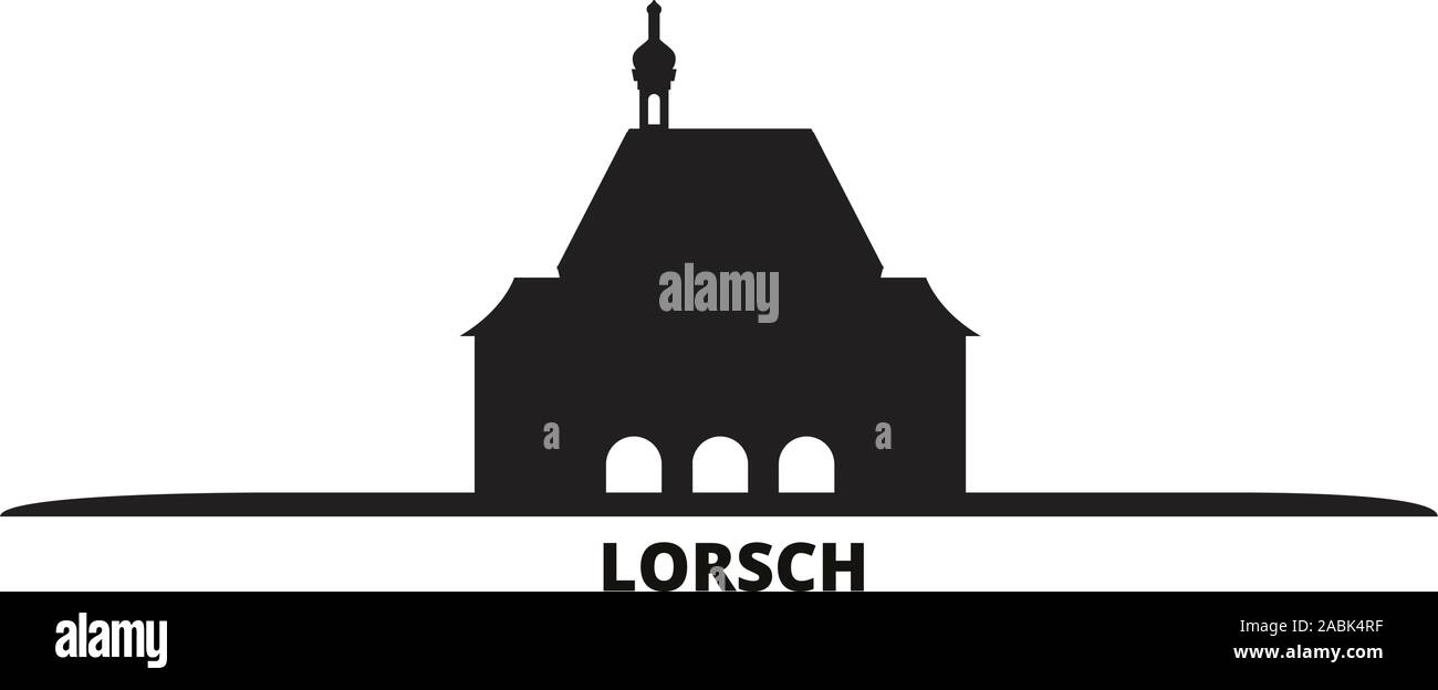 Germany, Lorsch city skyline isolated vector illustration. Germany, Lorsch travel cityscape with landmarks Stock Vector