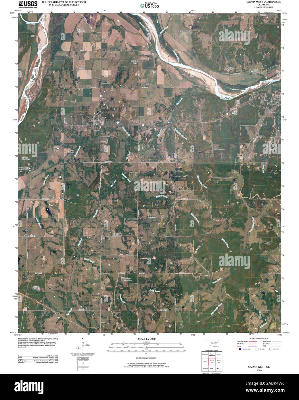 Map of calvin oklahoma hires stock photography and images Alamy
