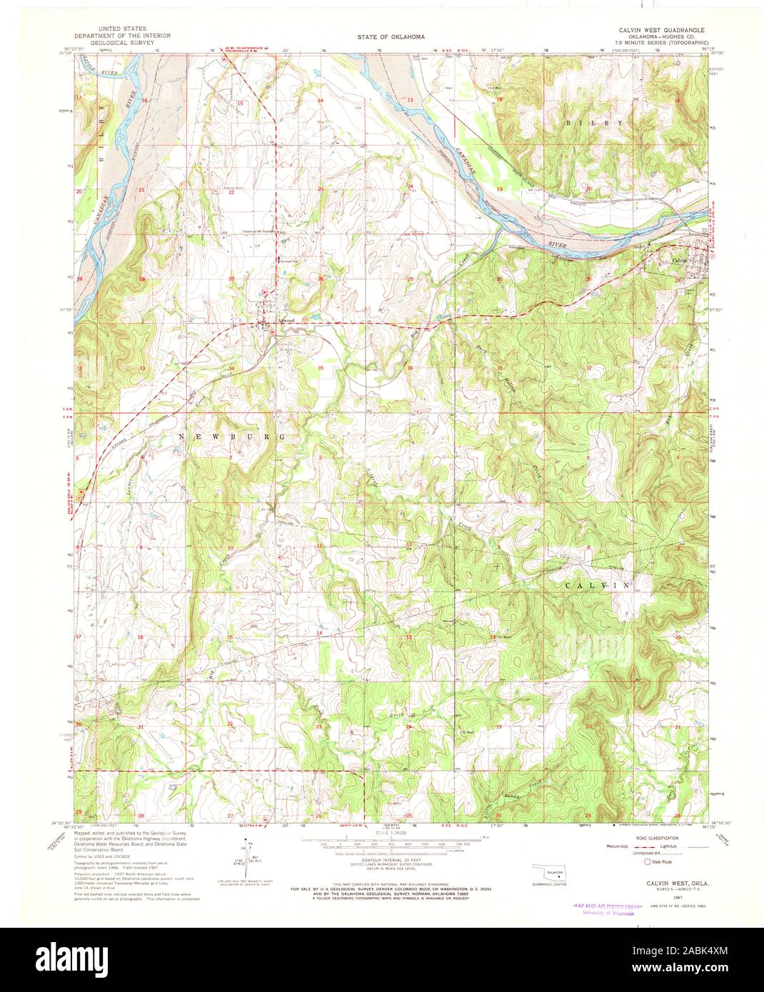 Map of calvin oklahoma hires stock photography and images Alamy