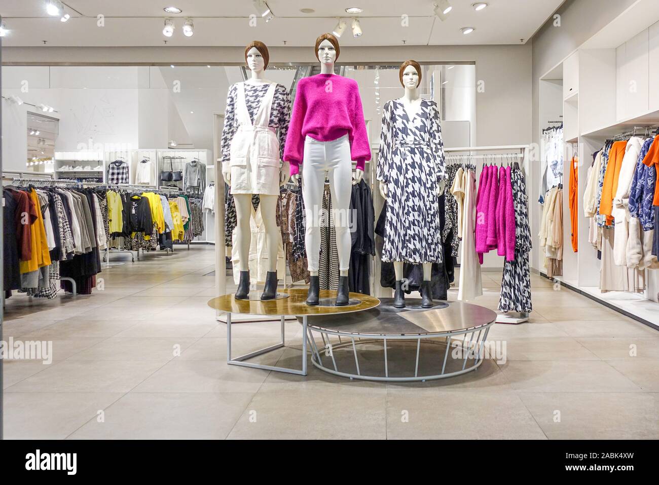 Modern fashionable brand interior of clothing store inside shopping center  Stock Photo - Alamy