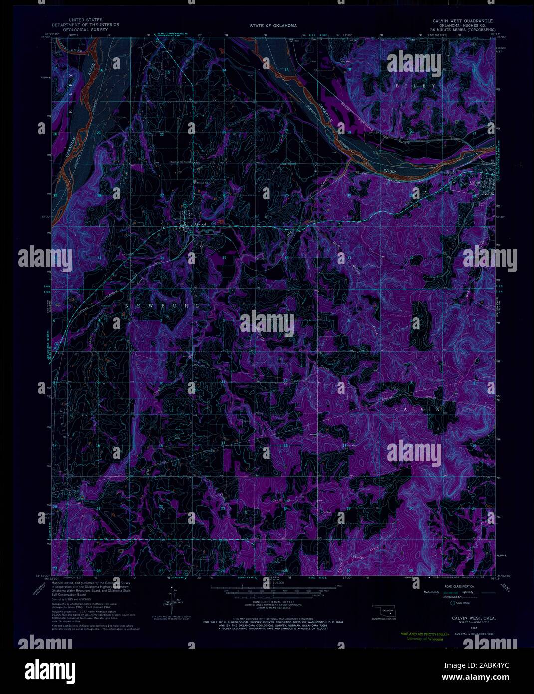 Map of calvin oklahoma hires stock photography and images Alamy