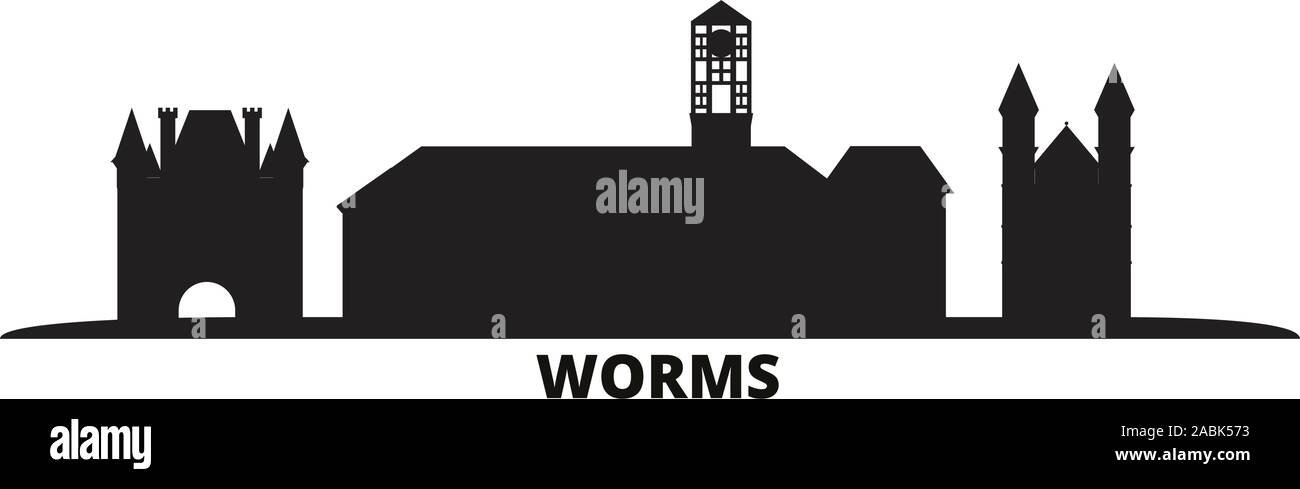 Germany, Worms city skyline isolated vector illustration. Germany, Worms travel cityscape with landmarks Stock Vector