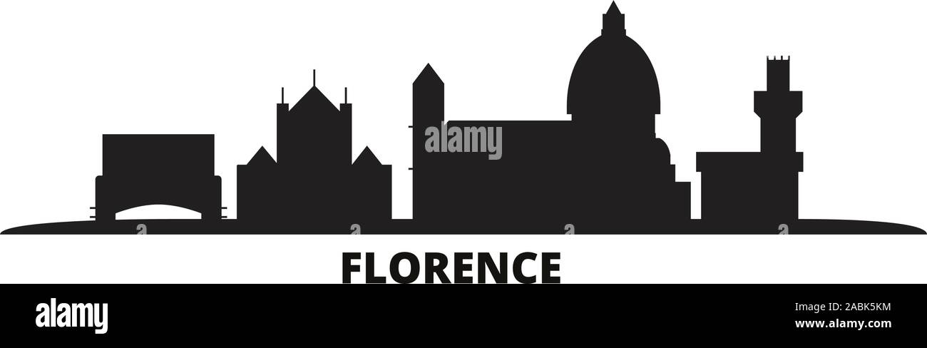 Italy, Florence City city skyline isolated vector illustration. Italy, Florence City travel cityscape with landmarks Stock Vector