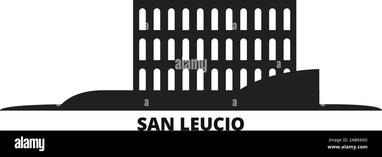 Italy, San Leucio city skyline isolated vector illustration. Italy, San Leucio travel cityscape with landmarks Stock Vector