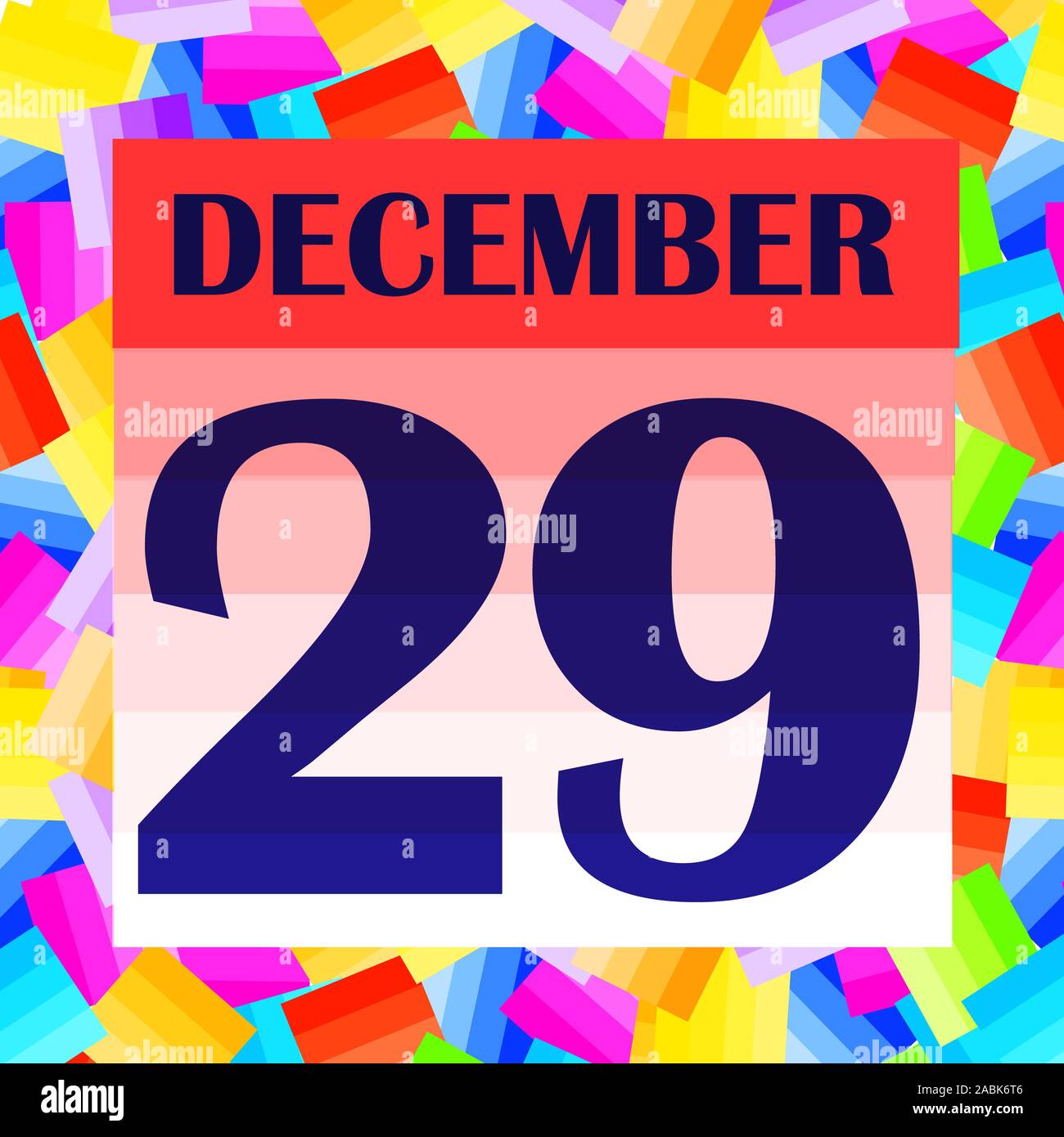 December 29 icon. For planning important day. Banner for holidays and