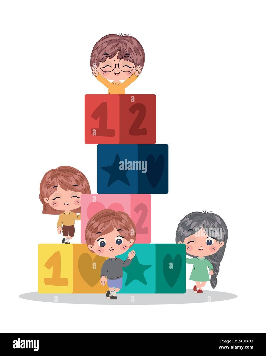 Girls and boys cartoons vector design Stock Vector Image & Art - Alamy