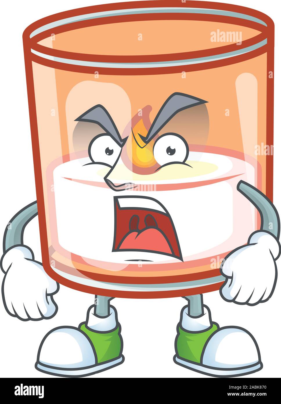 Mascot of angry candle in glass cartoon character design Stock Vector ...