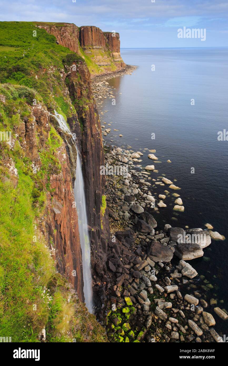 Kilt Rock Waterfall, Isle of Skye, Scotland, Great Britain. Stock Photo