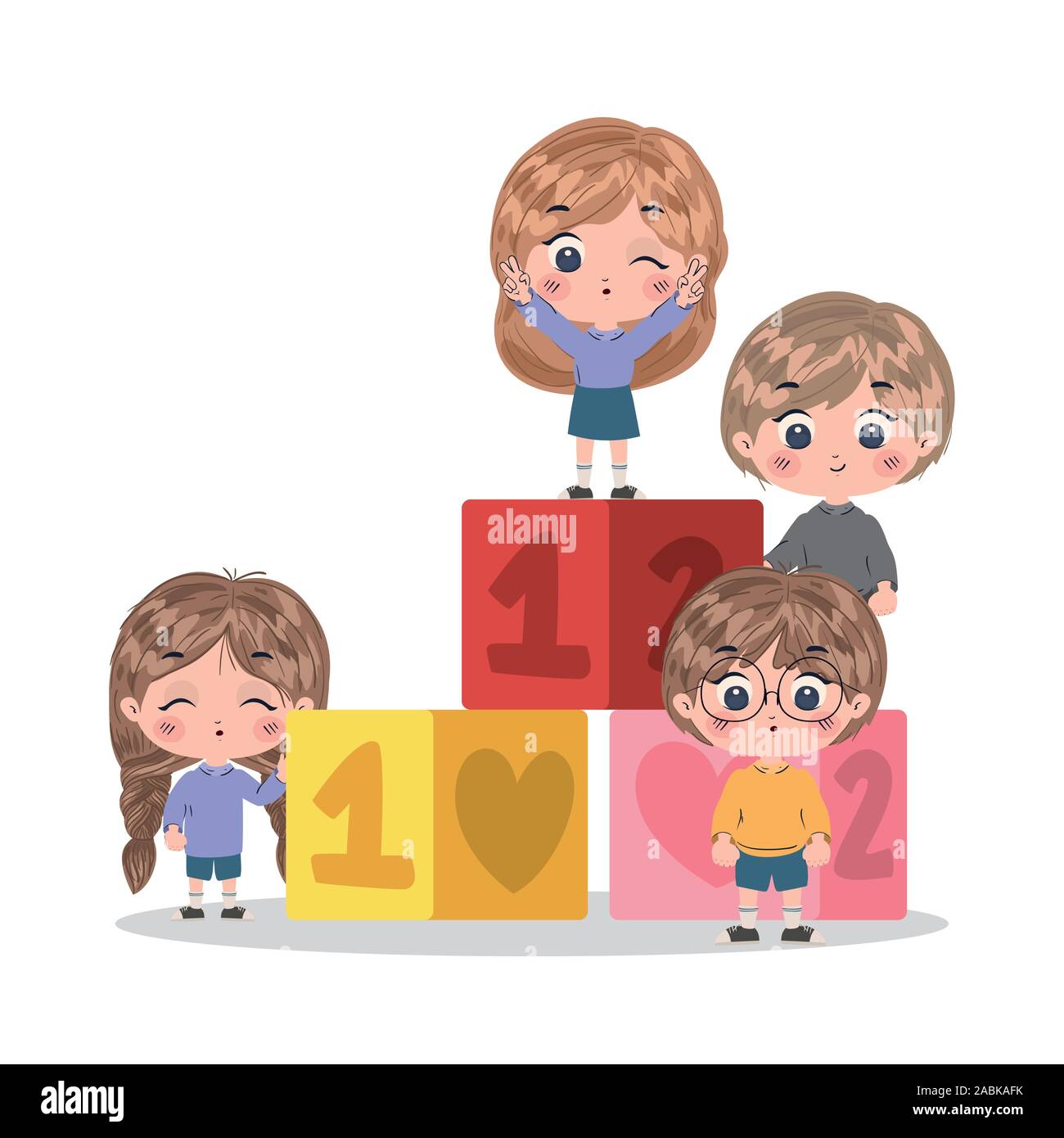 Girls and boys cartoons vector design Stock Vector Image & Art - Alamy