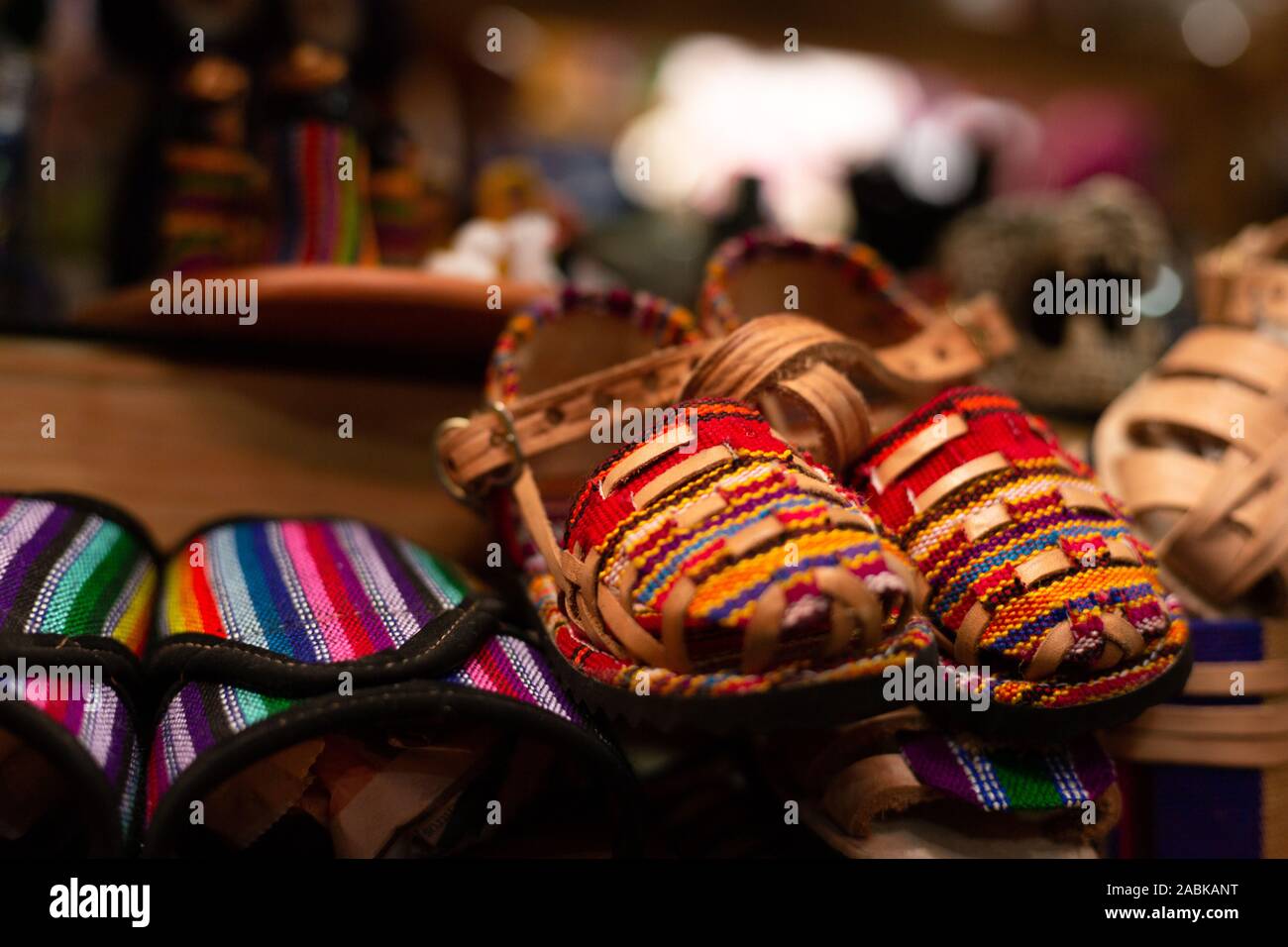 typical Guatemalan colorful shoes Stock Photo