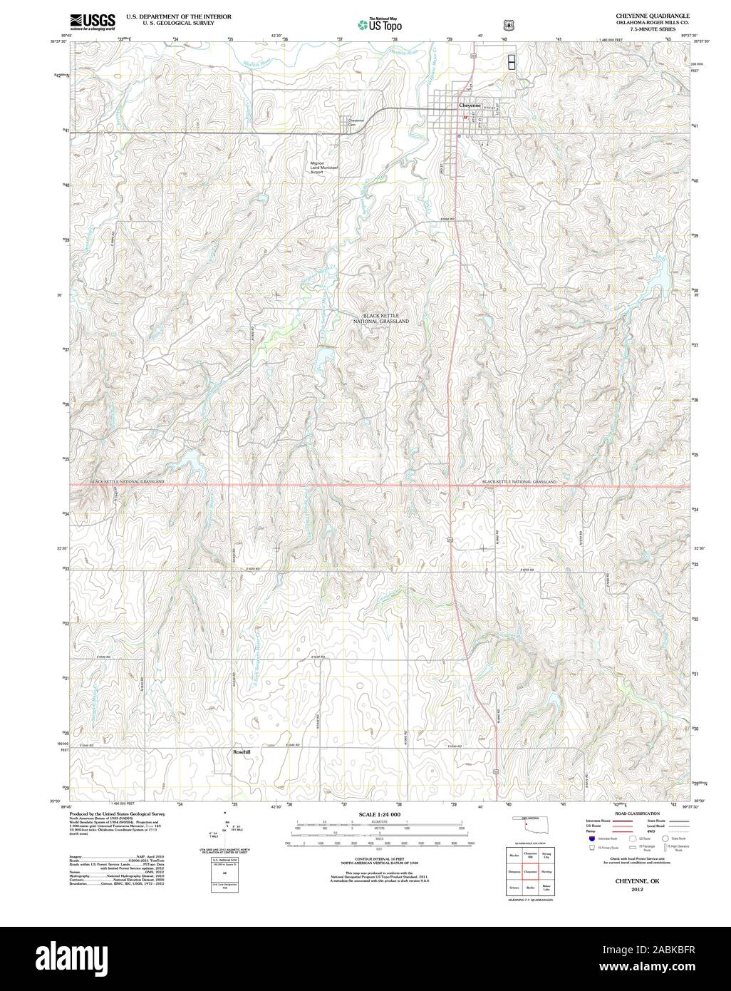 Map of cheyenne oklahoma hi-res stock photography and images - Alamy