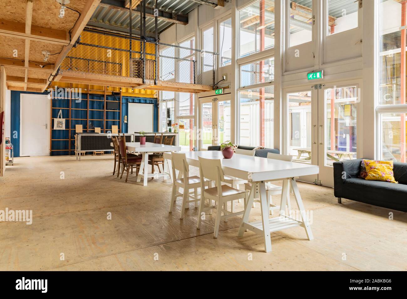 The inside of the temporary creative event and workshop space built ...