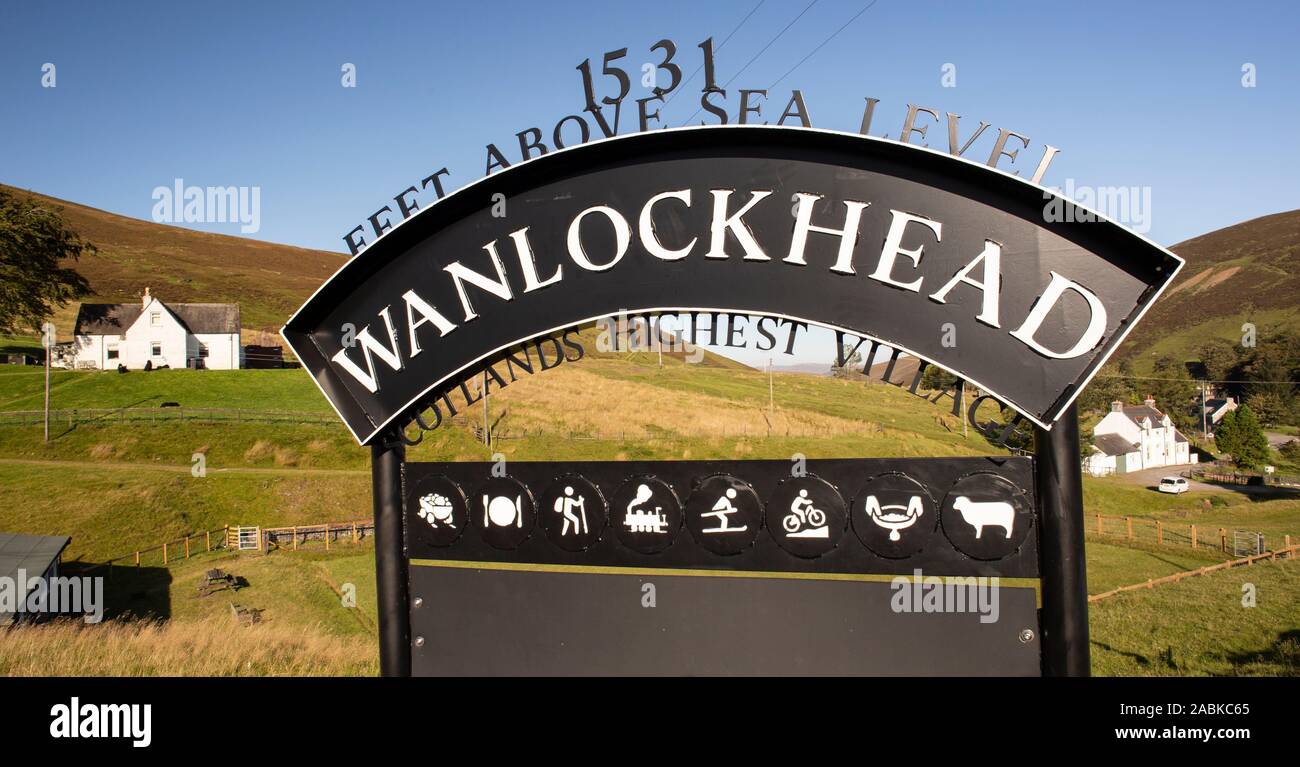Wanlockhead at 1531ft above sea level its the highest village in Scotland Stock Photo